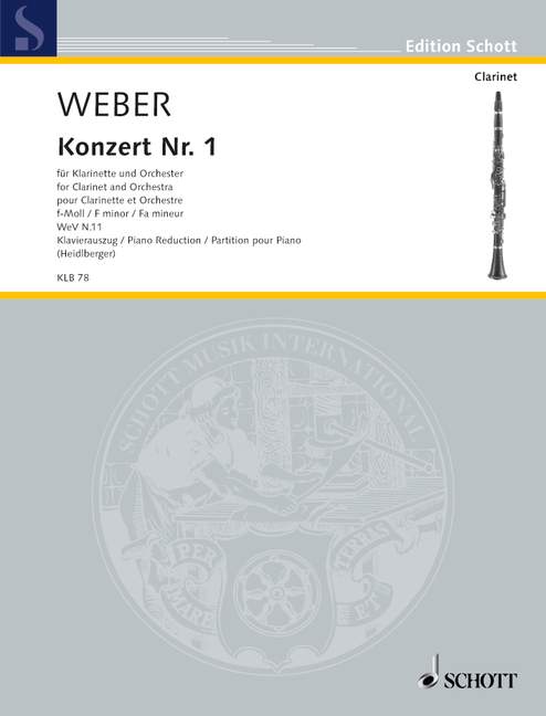 Weber Clarinet Concerto No 1 F Minor Clarinet/Pno