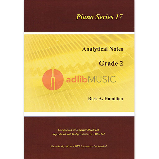 AMEB Analytical Notes Piano Series 17 Gr 2