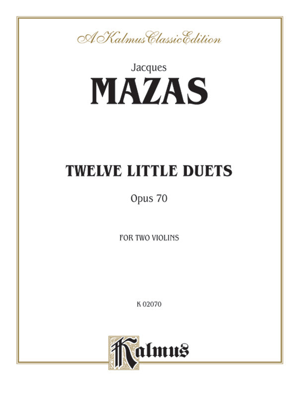 Mazas 12 Little Duets Op 70 for Two Violins