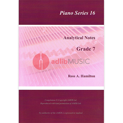 AMEB Analytical Notes Piano Series 16 Gr 7