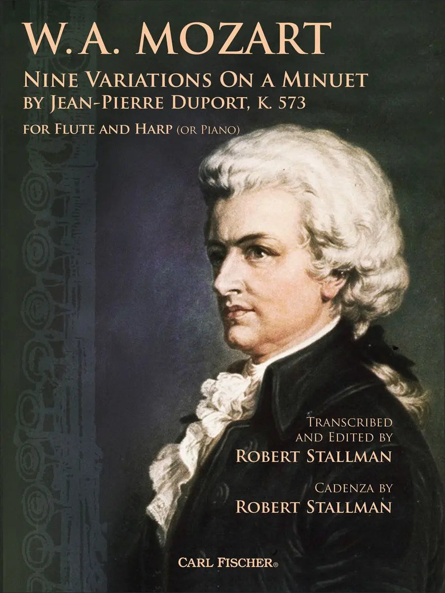 Nine Variations on a Minuet K 573 Flute/Harp/Piano - Mozart Wolfgang Amadeus Stallman Robert Carl Fischer W2690