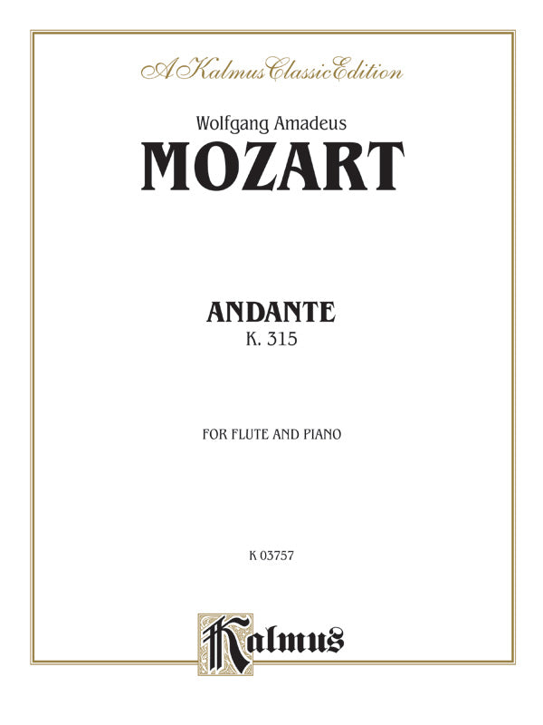 Andante in C for Flute K 315 Flute/Piano