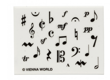 Eraser White with Black Music Symbols