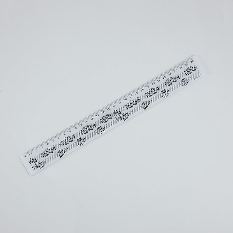 30cm Music Ruler White with Black Manuscript