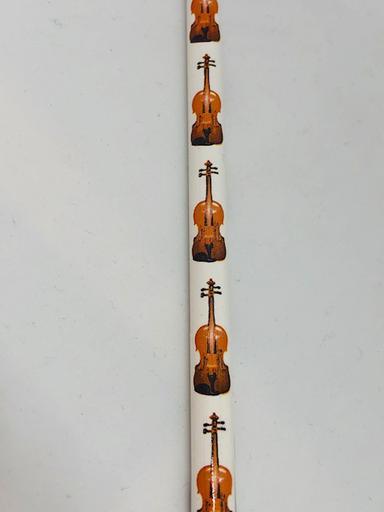 Pencil - white with brown violins