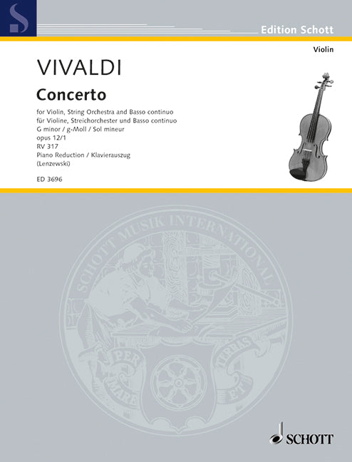 Violin Concerto Op 12 No 1 RV 317 Violin/Piano
