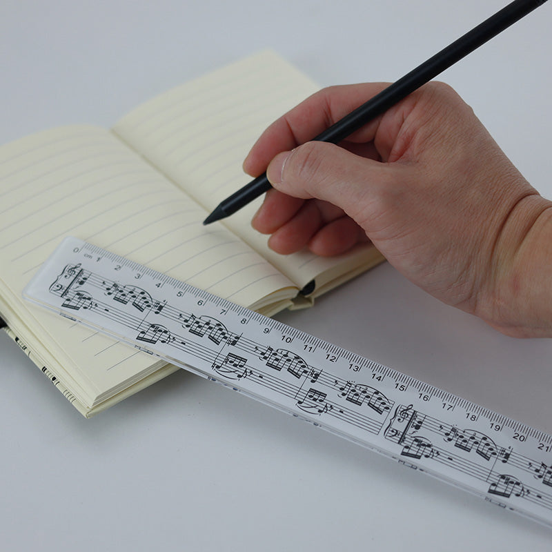30cm Music Ruler White with Black Manuscript