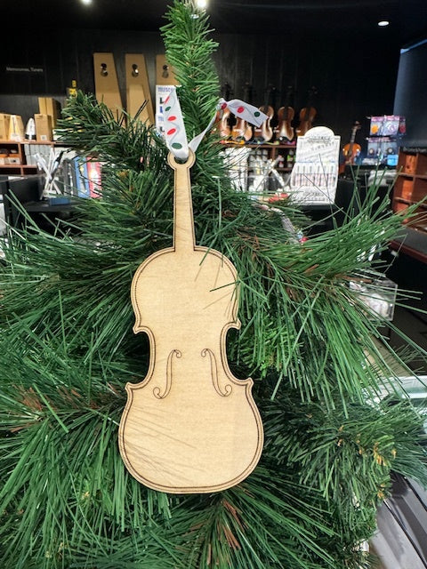 Christmas Decoration Wooden Violin Shape