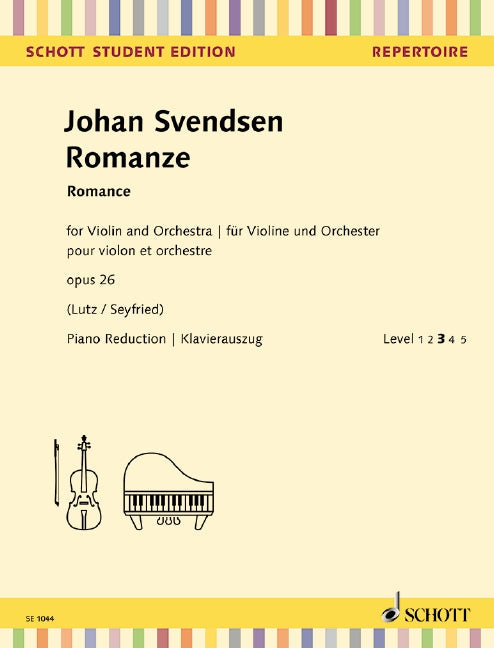 Svendsen Romance for Violin Op 26 Violin/Piano - Svendsen Johan Severin Schott SE1044