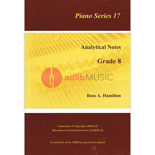 AMEB Analytical Notes Piano Series 17 Gr 8