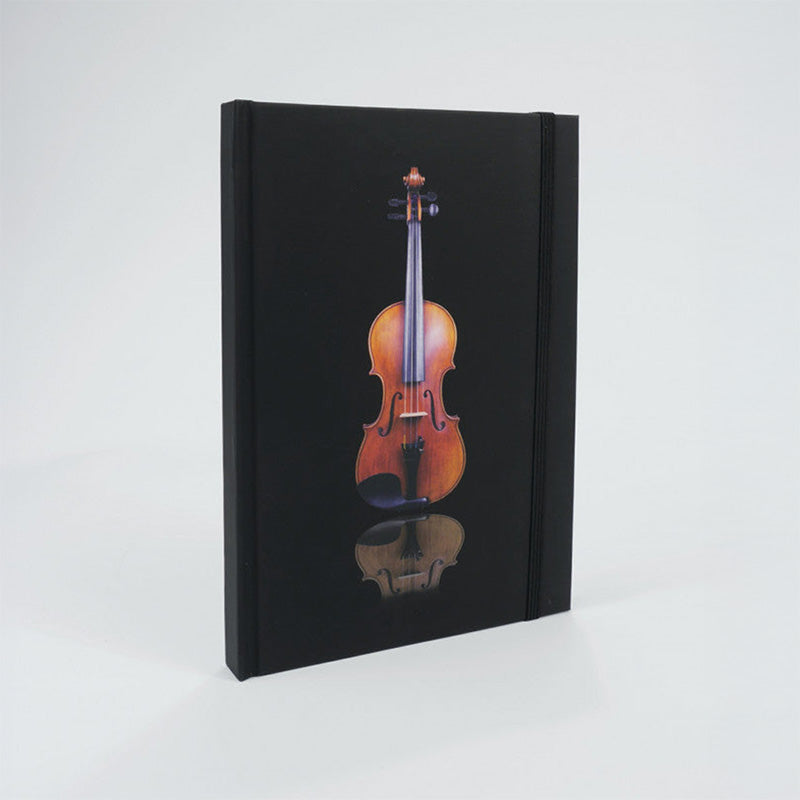 A5 Notebook Black with Violin on the Cover