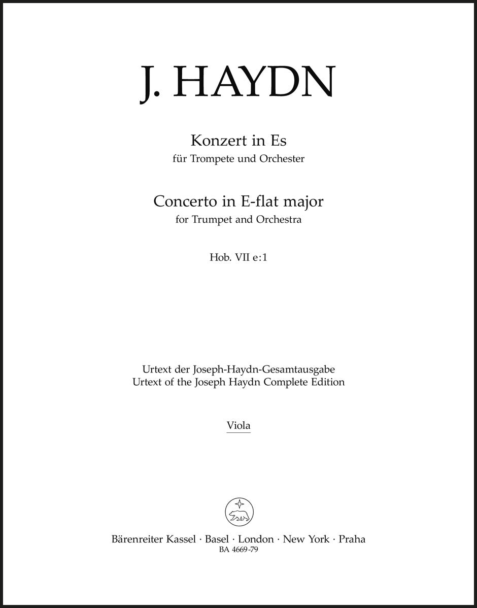 Concerto for Trumpet and Orchestra in Eb Major - Viola - Haydn - Barenreiter BA4669-79
