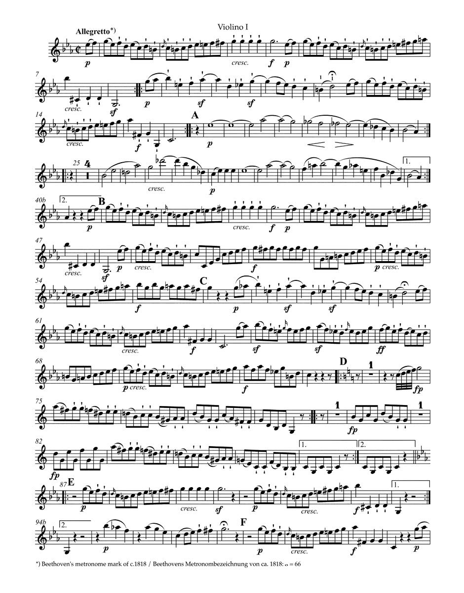 Beethoven String Quartets Op 18 - Set of Parts