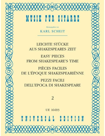 Easy Pieces from Shakespeares Time Vol 2 Guitar