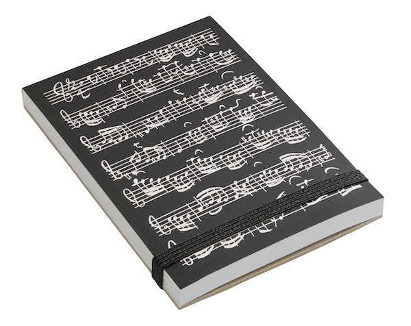 Notepad Black with Sheet Music – Devirra Music
