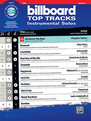 Billboard Top Tracks Inst Solos Cello Bk/CD