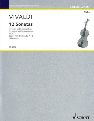 Vivaldi - 12 Sonatas Op2 Book 1 - Violin/Piano Accompaniment Schott SCED4212