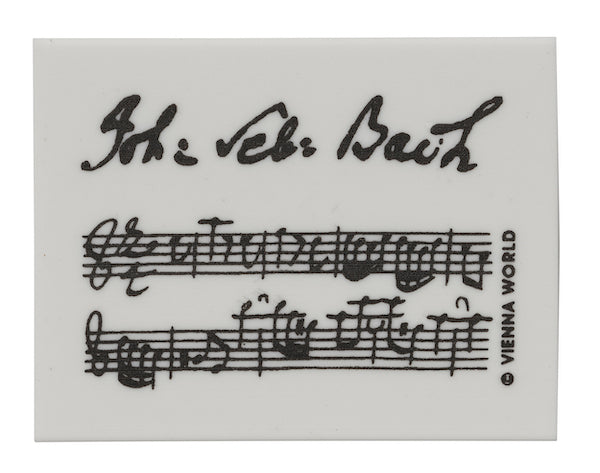Eraser White with Bach Manuscript
