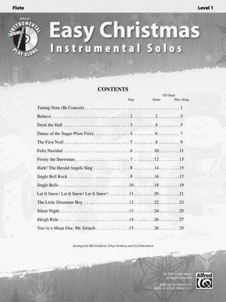 Easy Christmas Instrumental Solos -  Flute Book/CD