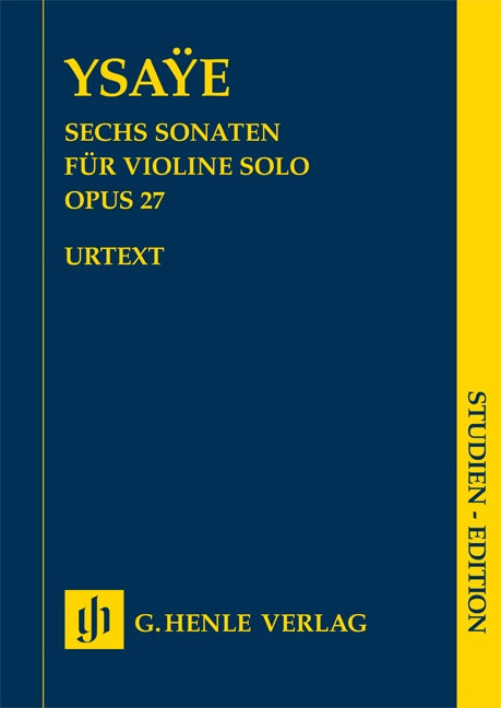 Six Sonatas for Violin solo Op 27 Study Score