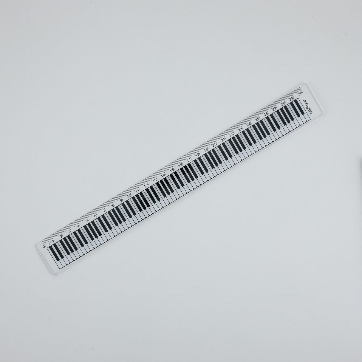 30cm Music Ruler Clear with White Piano Keyboard