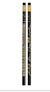 Mozart Manuscript Pencil Black with Gold Print and Eraser