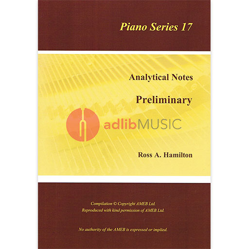 AMEB Analytical Notes Piano Series 17 Preliminary