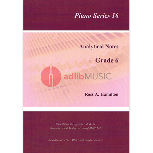 AMEB Analytical Notes Piano Series 16 Gr 6