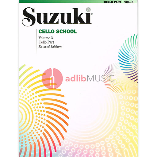 Suzuki Cello School Book/Volume 3 - Cello Book Only, No CD International Edition Summy Birchard 0483S