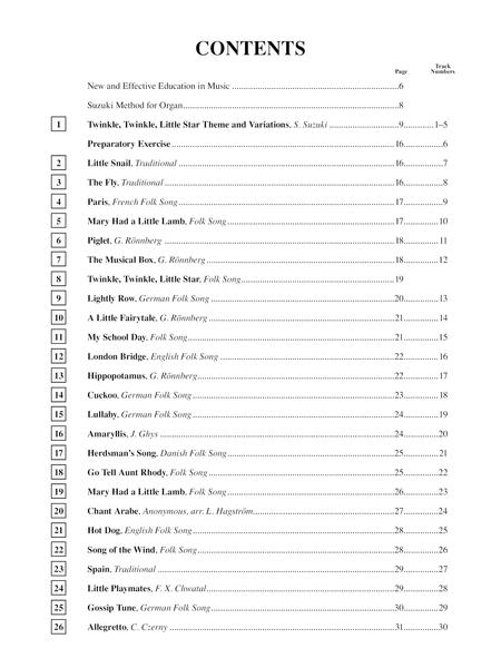 Suzuki Organ School Volume 1 Book/CD