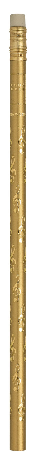 Music Pencil Gold with Gold Treble Clefs