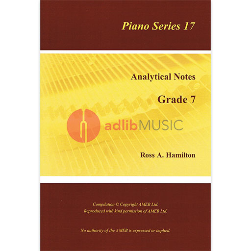 AMEB Analytical Notes Piano Series 17 Gr 7