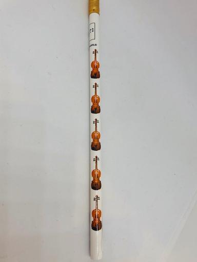 Pencil - white with brown violins