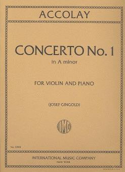 Accolay Violin Concerto No 1 A Minor Violin/Piano