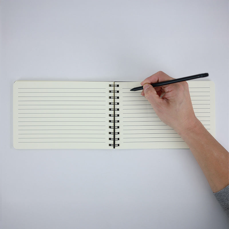 A5 Spiral Notebook White with Black Music Manuscript