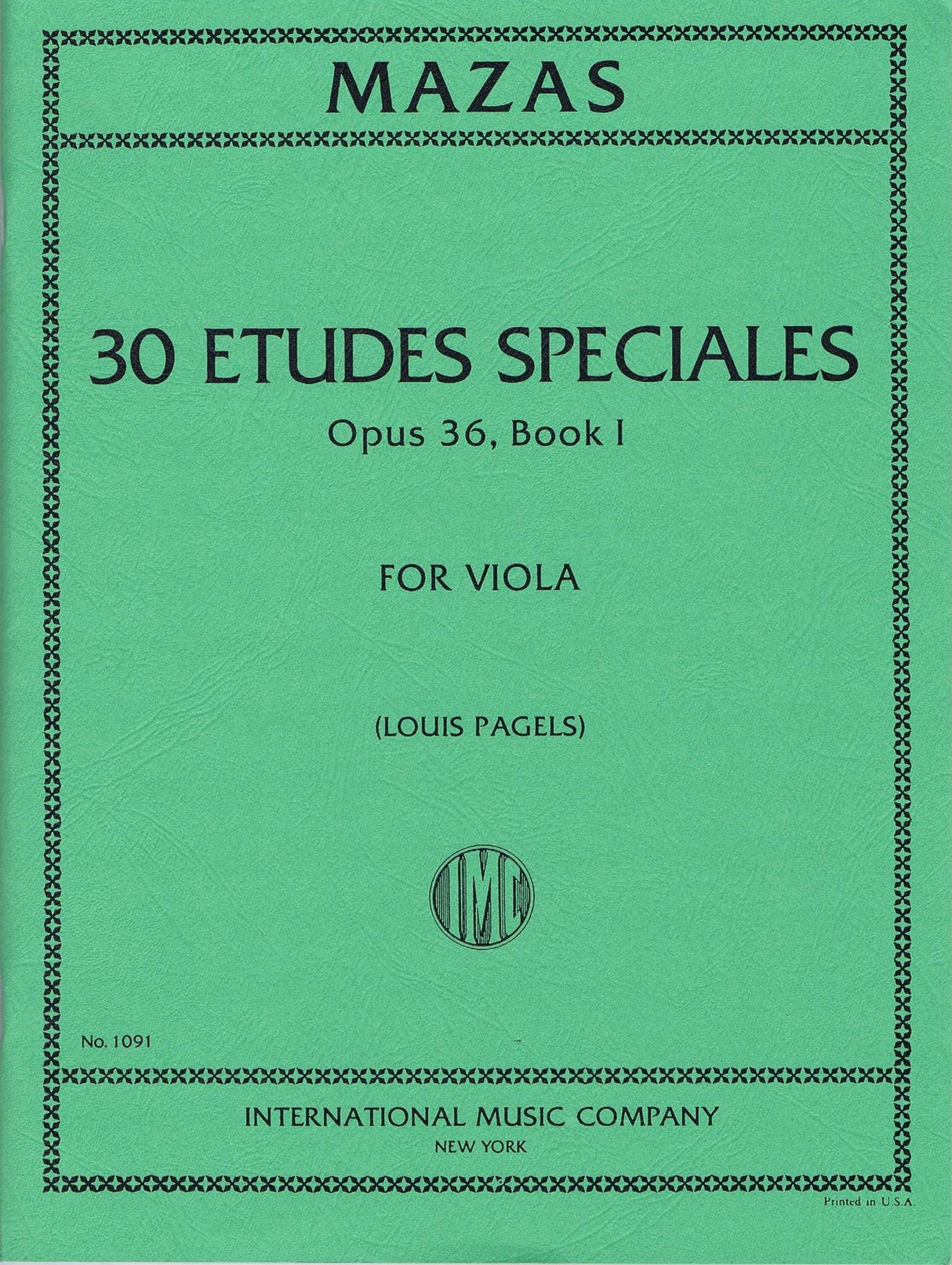 Mazas - Etudes Speciales Op 36 Bk 1 Viola