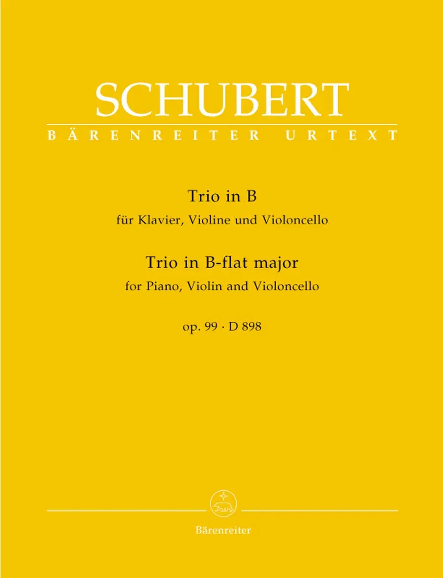 Schubert Piano Trio in B Flat Op 99 D 898 Parts - Barenreiter