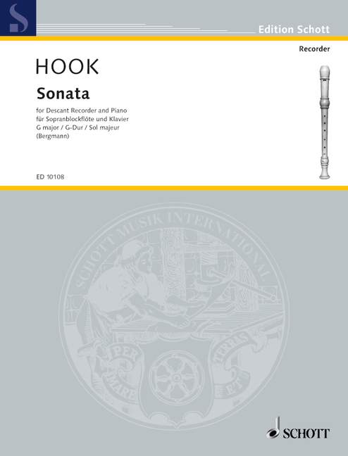 Hook - Sonata in G Major Descant Recorder/Piano