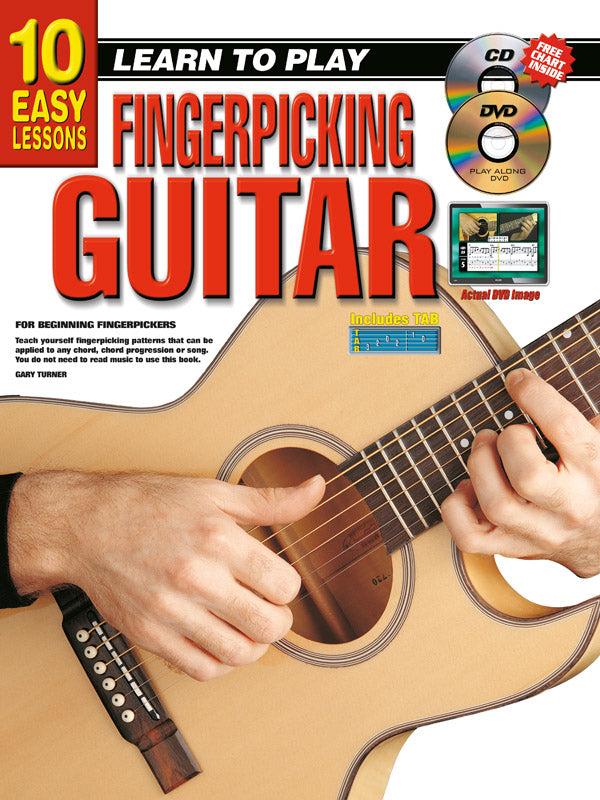 10 Easy Lessons LTP Fingerpicking Guitar Bk/CD/DVD