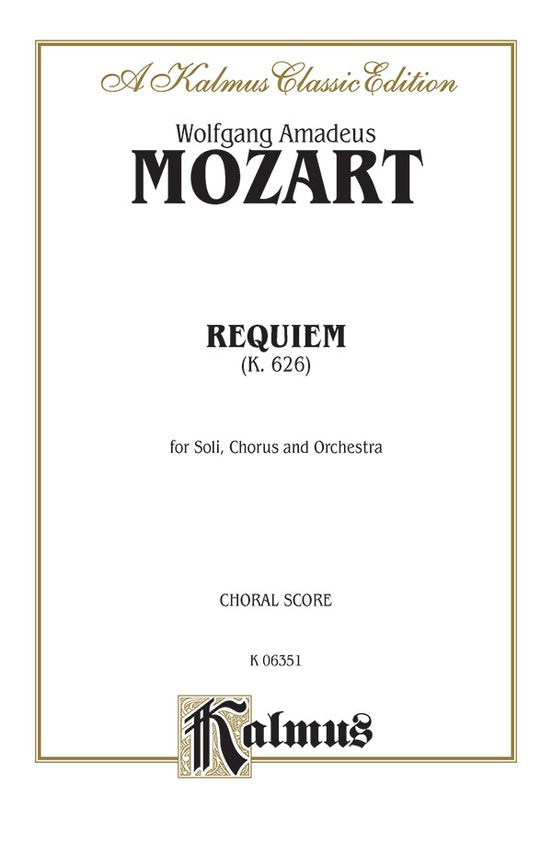 REQUIEM K626 SATB CHORAL SCORE