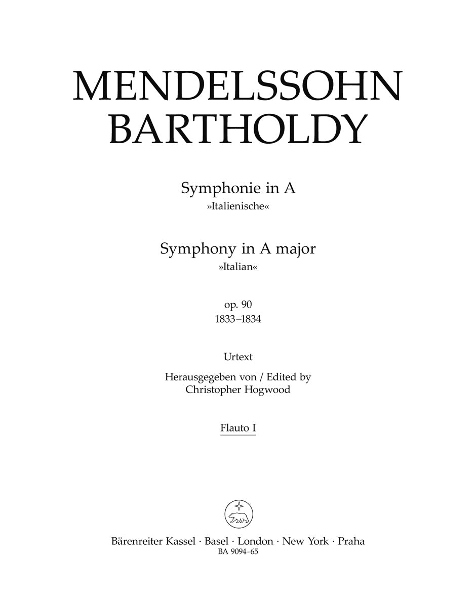 Symphony in A Major Op 90 Italian Wind Set Orchestra Mendelssohn Felix Ed Hogwood Christopher