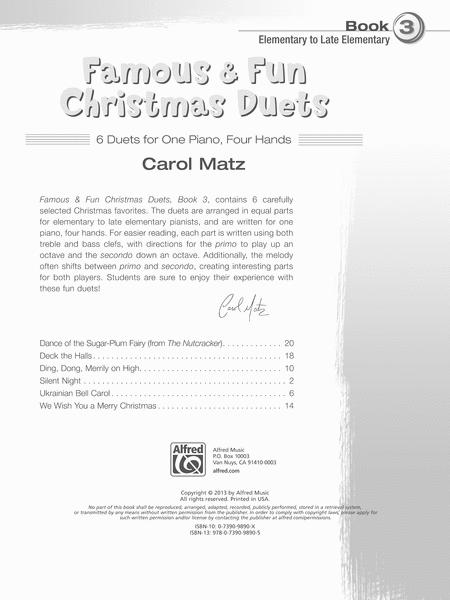 Famous & Fun Christmas Duets Book 3
