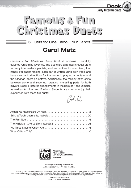 Famous & Fun Christmas Duets Book 4