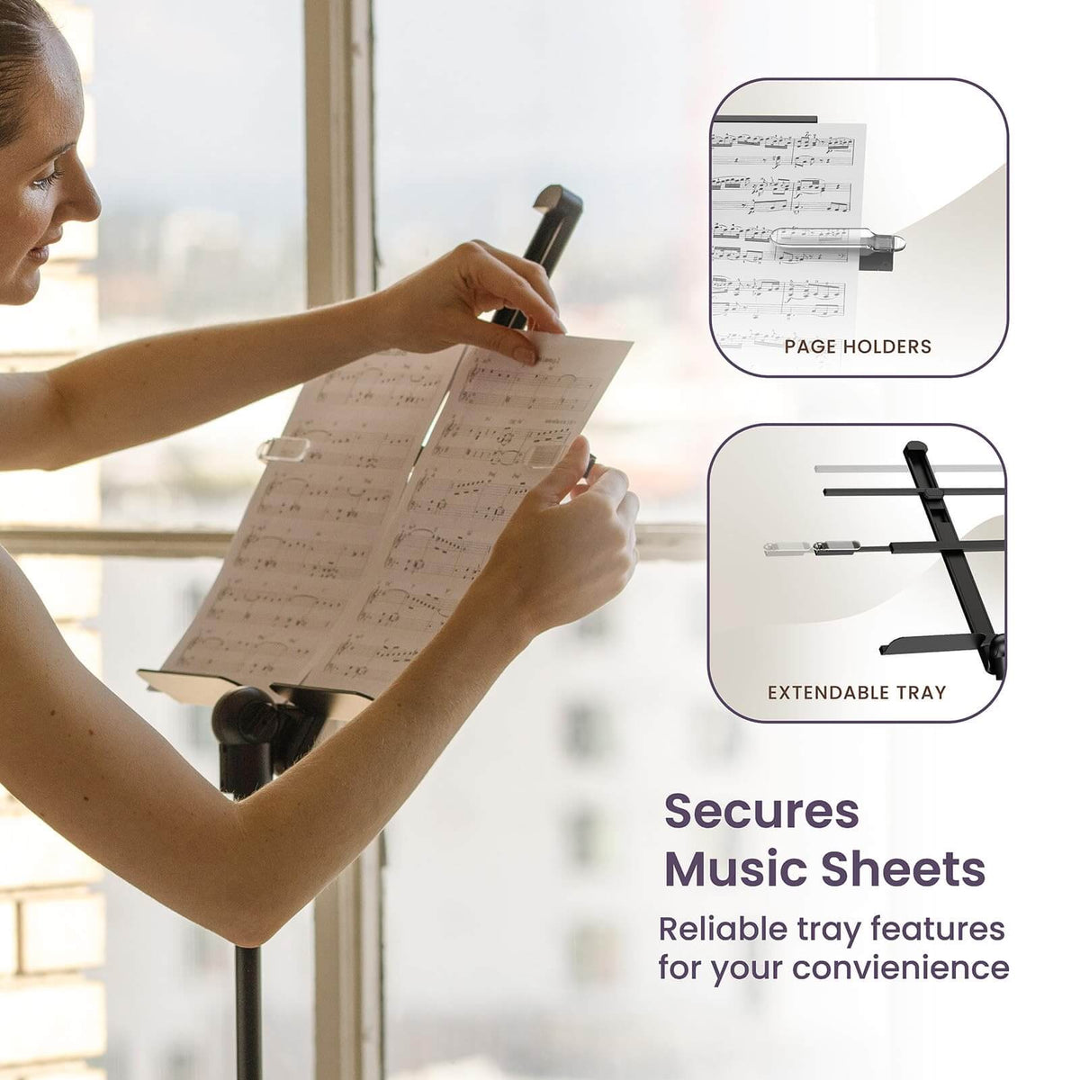 KraftGeek Capsule Music Stand Concerto Combo Black