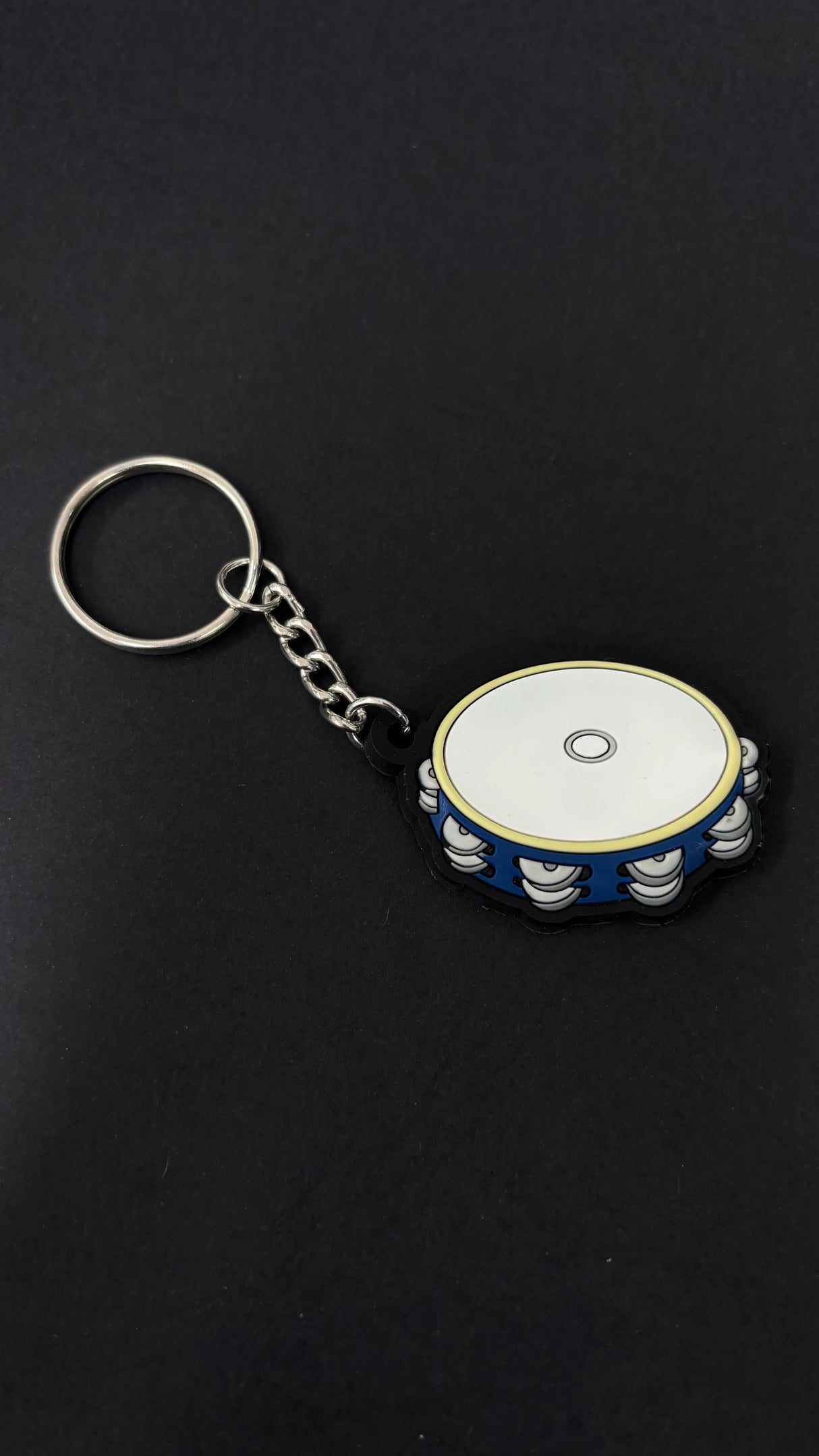 Musician Designer Tambourine Blue Keyring
