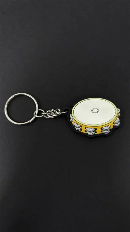 Musician Designer Tambourine Yellow Keyring