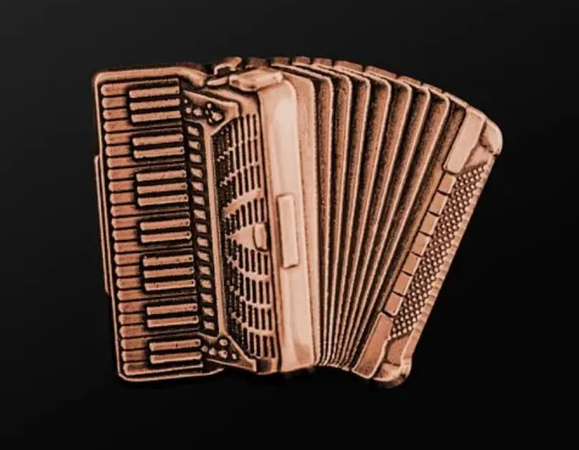 Musician Designer Accordion Pin Copper