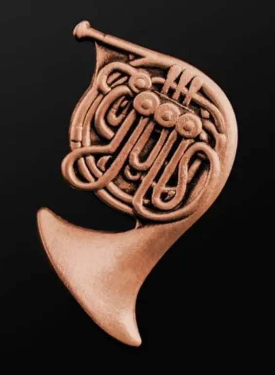 Musician Designer French Horn Pin Copper