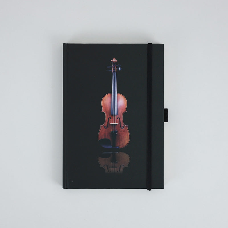 A5 Notebook Black with Violin on the Cover