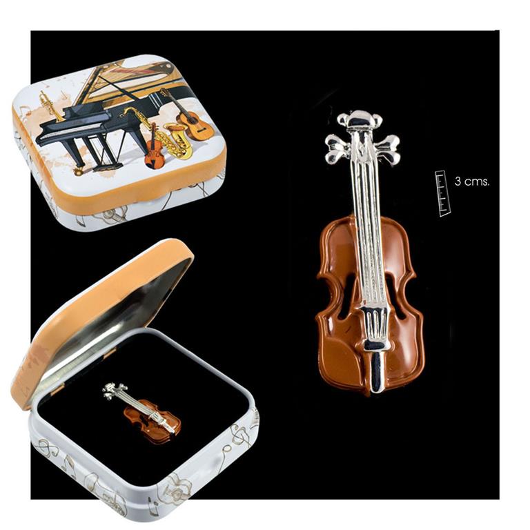 Metal Violin Pin in Gift Tin